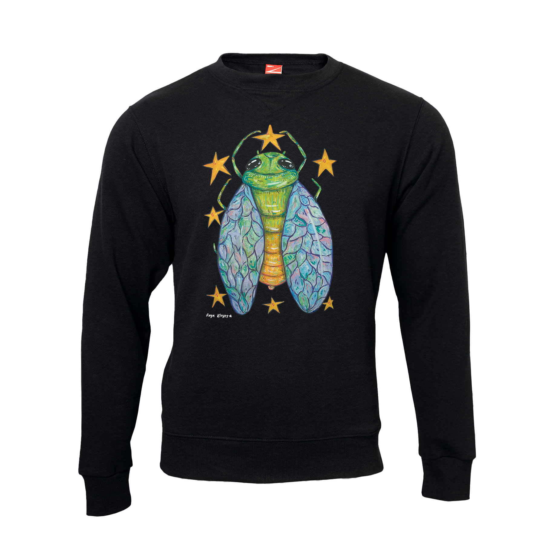 Cicada by Rayn Kluyts (Chest Print) Unisex Basic Crew Neck Sweater - Image 4