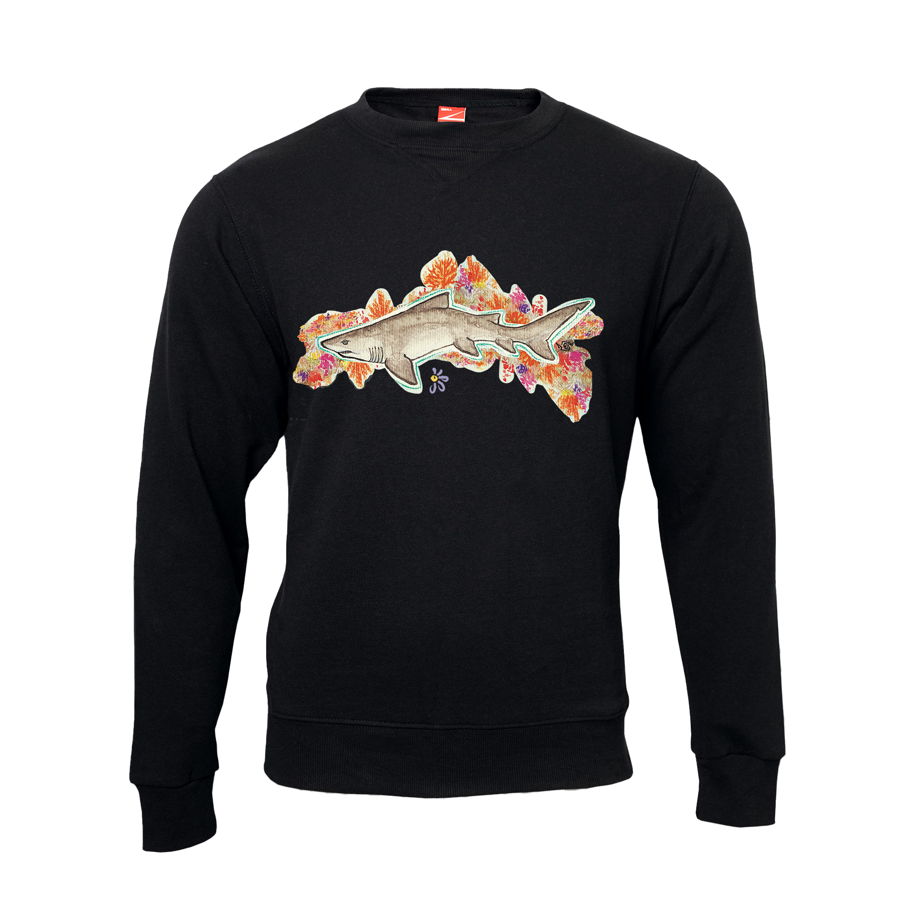 Ocean Hunter (Chest Print) Unisex Basic Crew Neck Sweater - Image 2