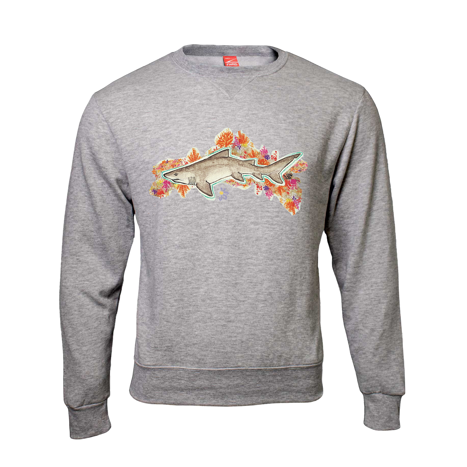 Ocean Hunter (Chest Print) Unisex Basic Crew Neck Sweater - Image 3