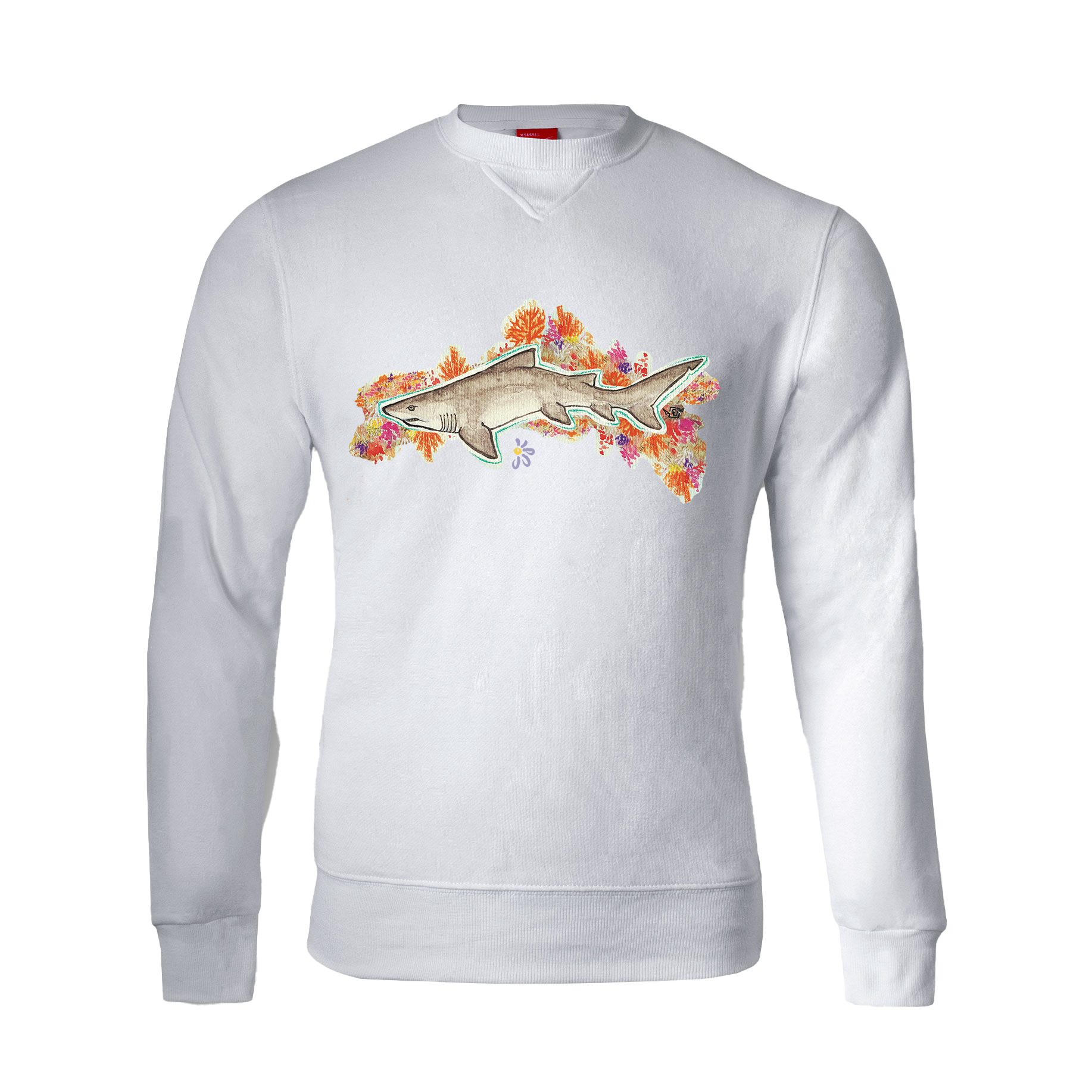 Ocean Hunter (Chest Print) Unisex Basic Crew Neck Sweater